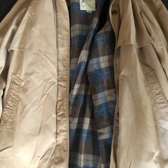 VINTAGE LONDON FOG LINED INSULATED TRENCH COAT FIELD BARN CHORE COAT - Picture 4 of 5